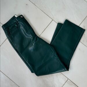 Aritizia Melina Aventurine Green Faux Leather Pants